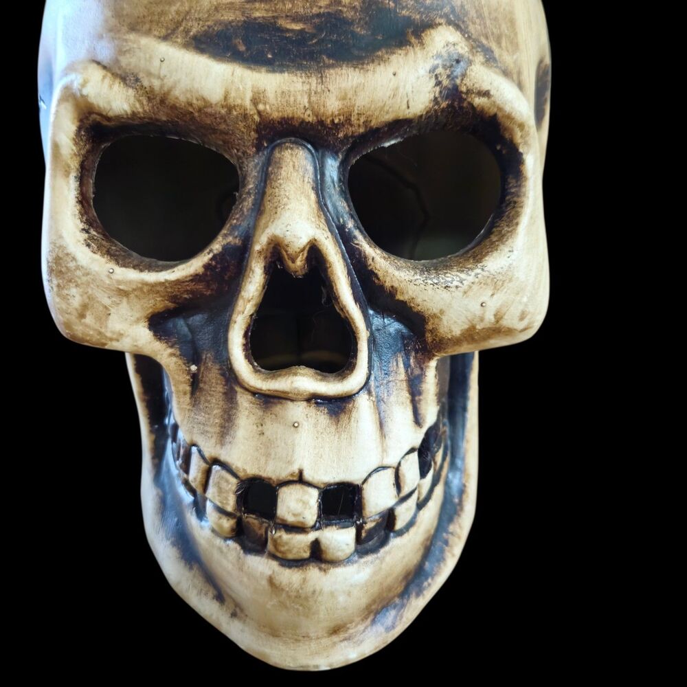 Vintage Skull Blow Mold Lighted Halloween Decoration 8x10 Inch Indoor Outdoor - Picture 5 of 7